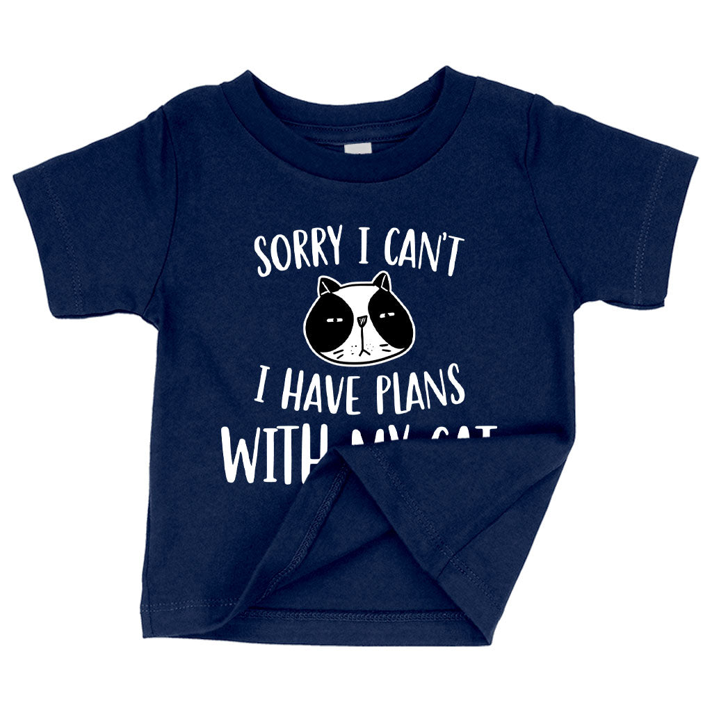 Baby Sorry I Can’t I Have Plans with My Cat Funny T-Shirt - Cat T-Shirt for Sale