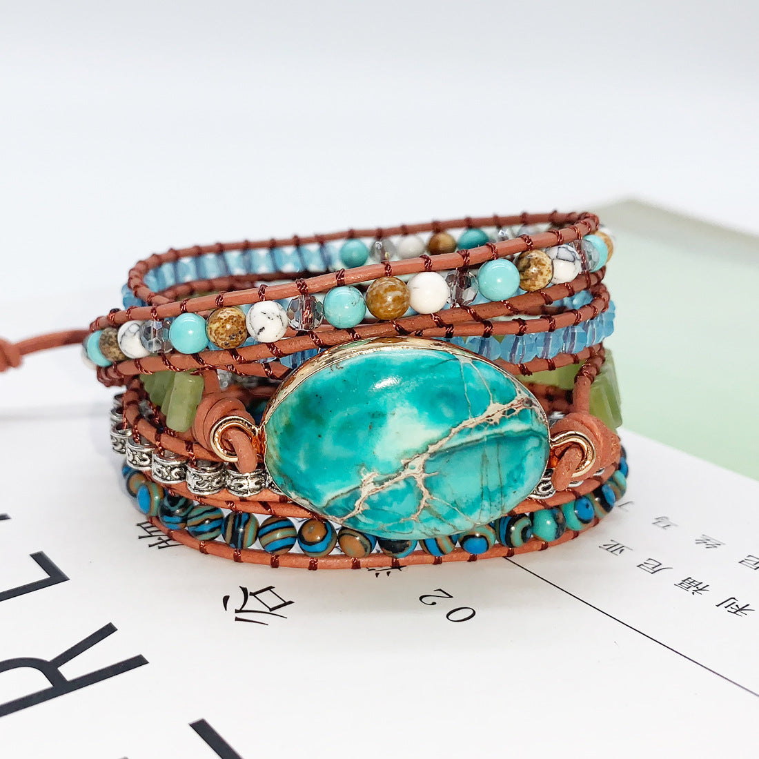 Imperial Stone Multilayer Braided Bracelet Jewelry