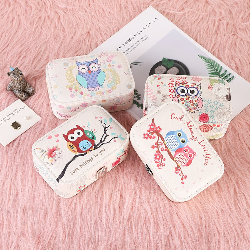 Cute Owl Portable Jewelry Box