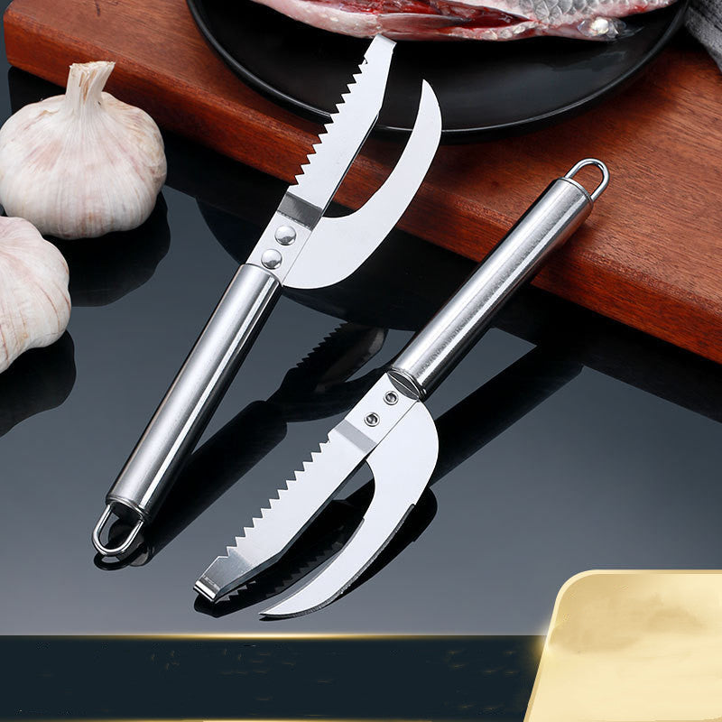 Kitchen 3 In 1 Stainless Steel Scale Planer Fish Scraper Fish Multi-Function Fish Scraper Scale Tool Fish Maw Knife