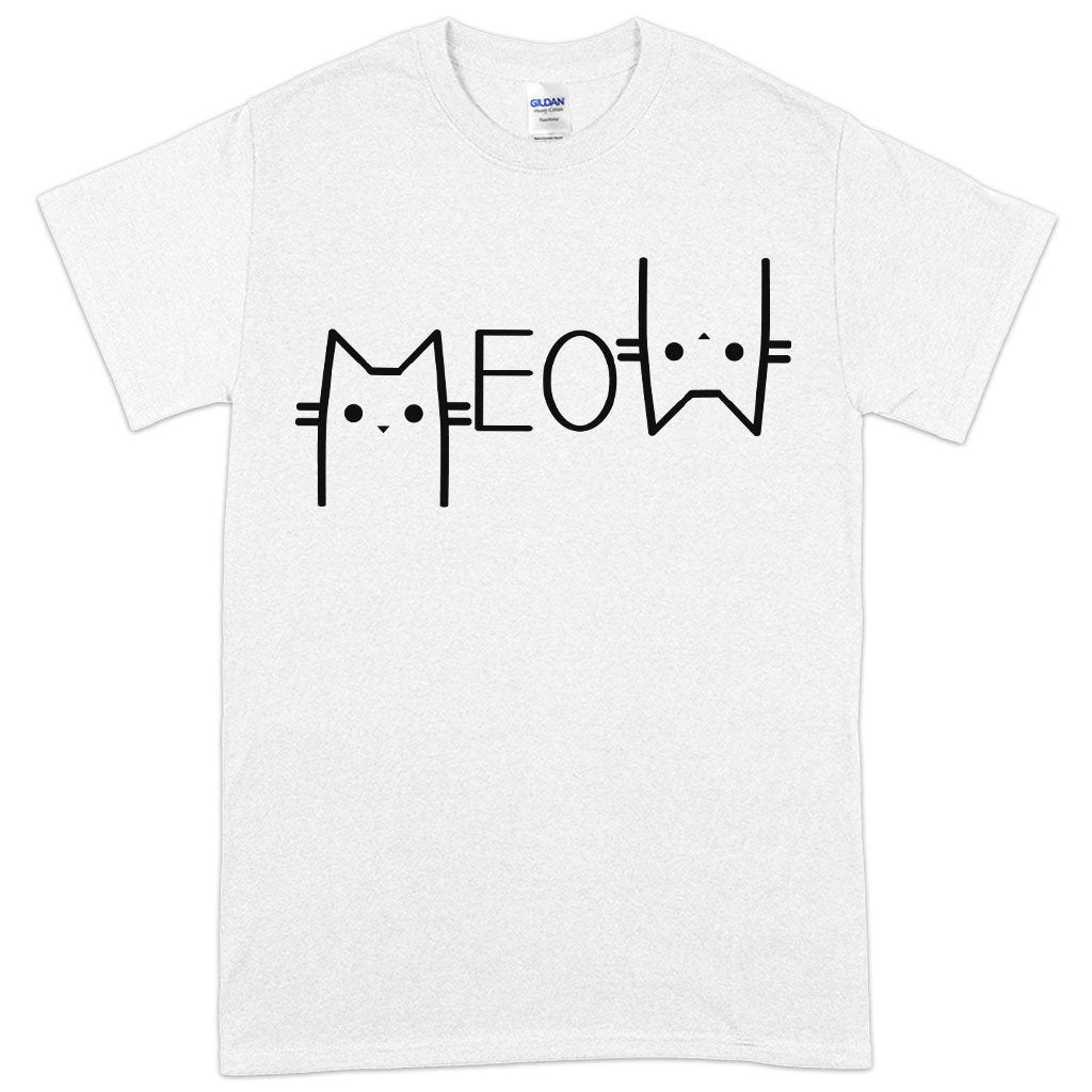 Cat Meow  Cotton T-Shirt - Funny Cat T-Shirt