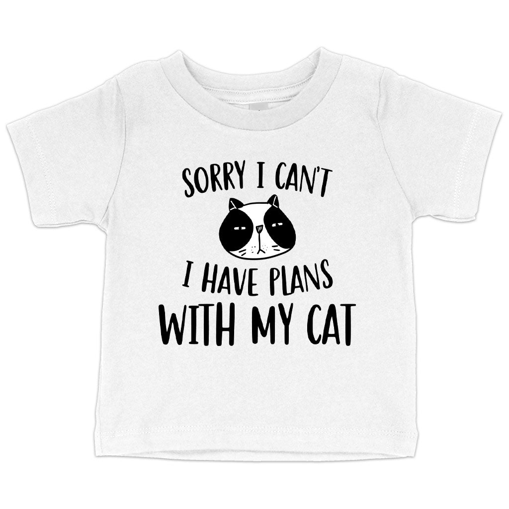 Baby Sorry I Can’t I Have Plans with My Cat Funny T-Shirt - Cat T-Shirt for Sale