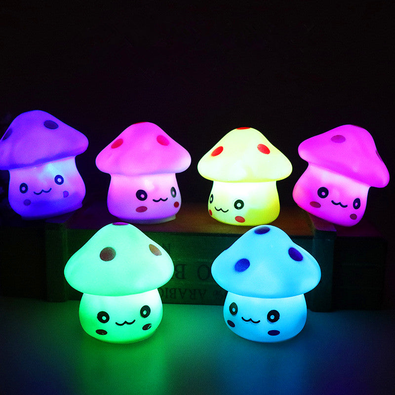 Color-changing LED mushroom night light