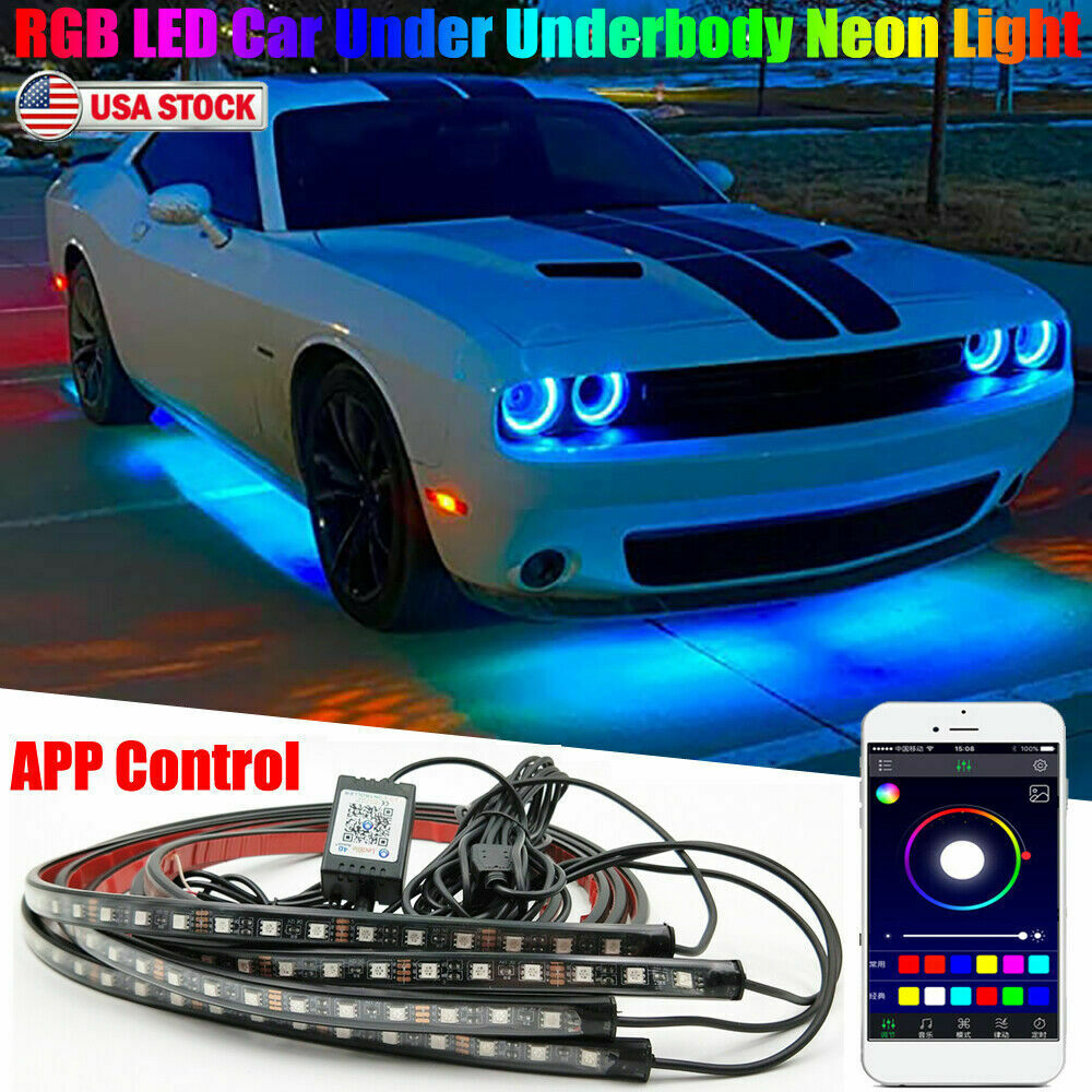 Sound Sensitive Under-glow Car Light - Remote /APP Control Car Led Neon Light RGB