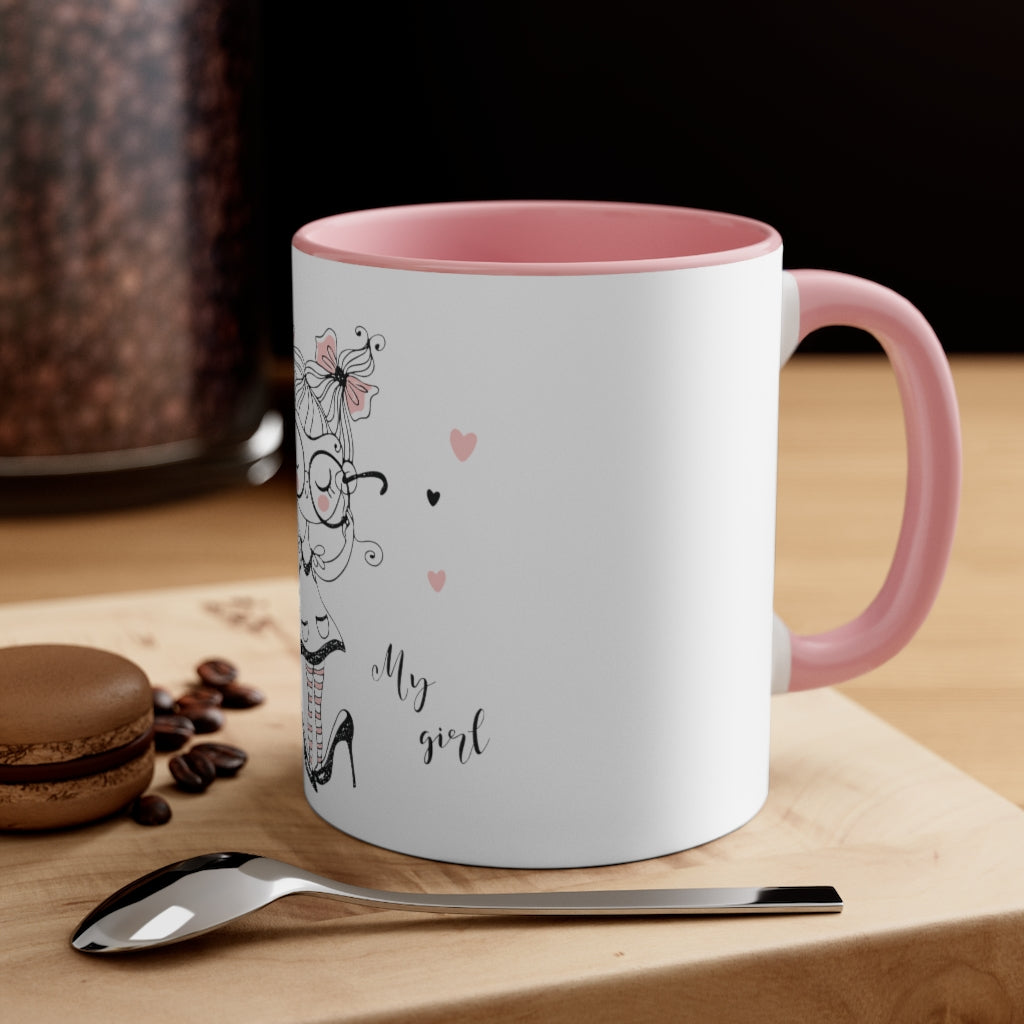 My Little Girl  -   Plain Cute Light Pink Color 11oz Mug