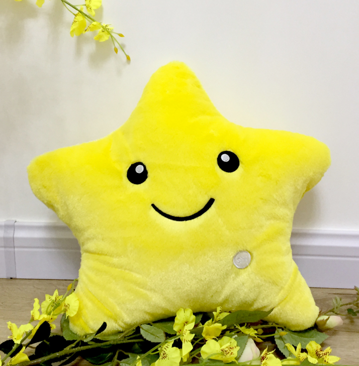 34CM Unique Toy Luminous Pillow Vivid Star Design LED Light Colorful Cushion Stars Plush Pillow Toys Gift For Kids Children Girl