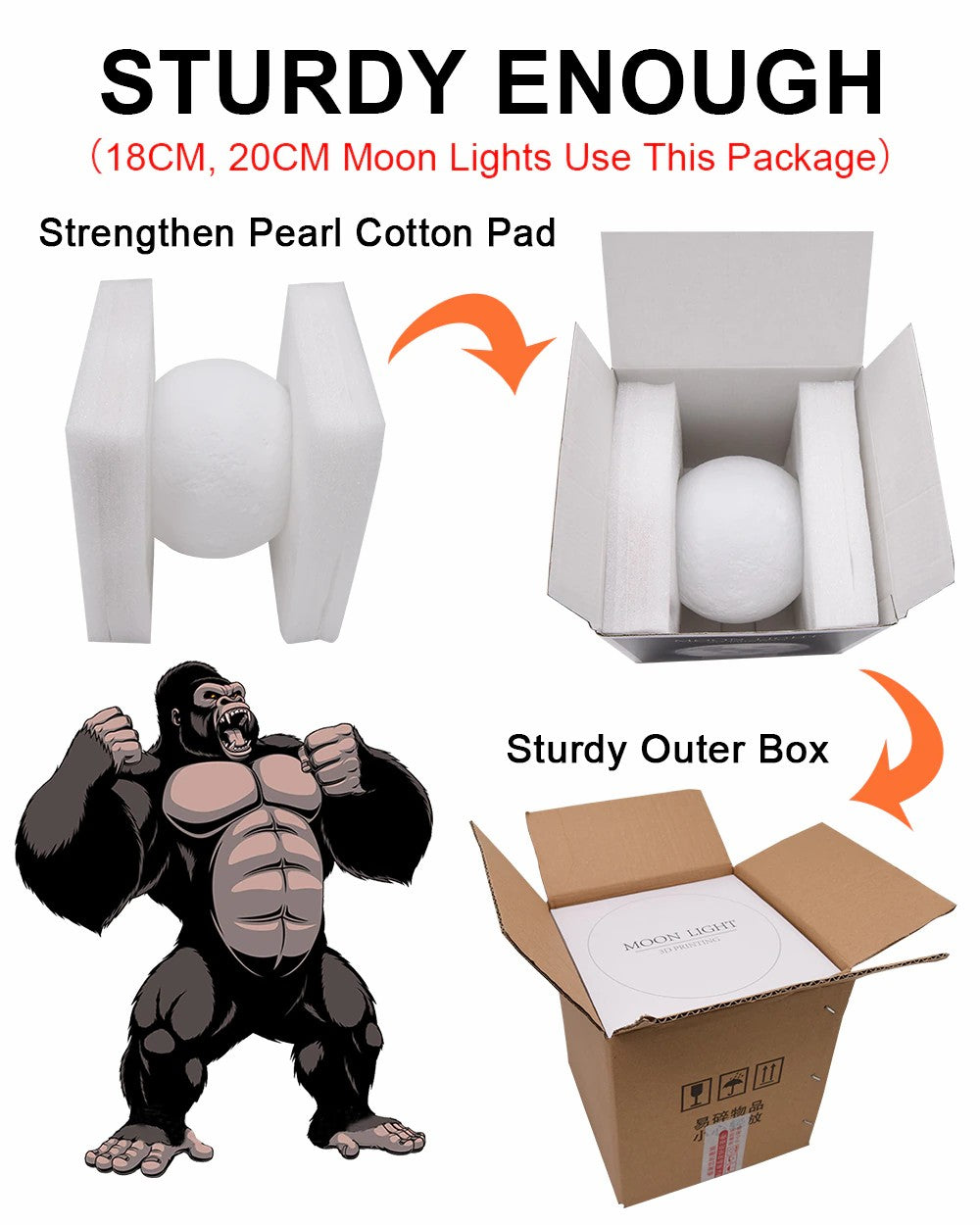 3D Moon Night Light -  Rechargeable / Tap Control lamp lights 16 Colors