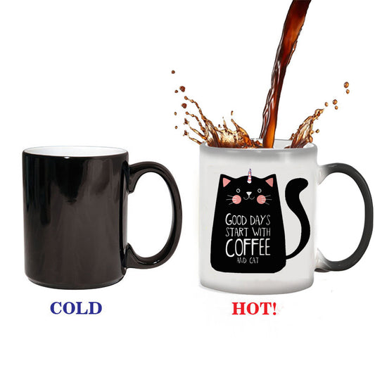 Cute cat color changing mug