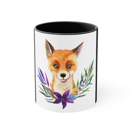 Fox -  Black Color 11oz Mug
