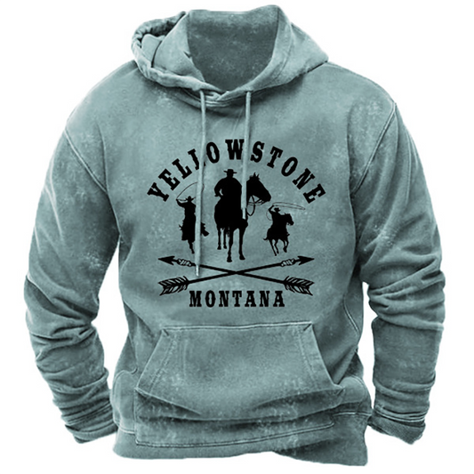 Cowboy Hoodie Horse Sweater / Long Casual Men Sweatshirt Retro Clothes