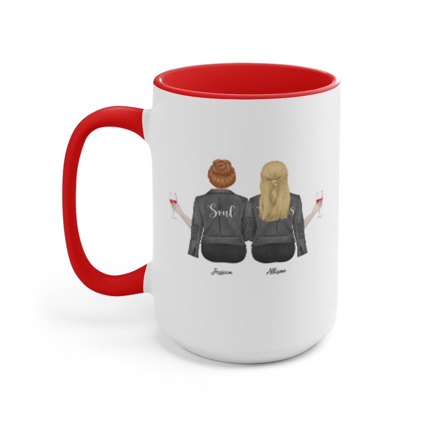 Best Friends Personalized High Quality Mug / Different Colors 15 oz (Customize in Store with live preview)