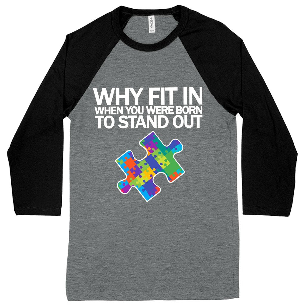 Autism Puzzle Baseball T-Shirt - Autism T-Shirt Ideas - Autism Awareness T-Shirt