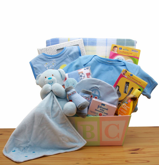 Easy as ABC New Baby Gift Basket - Blue