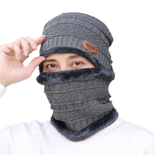 Autumn and Winter Hat and Velvet Warm Men and Women of The Same Style Cycling Ear Protectors Pullover Knitted Hat