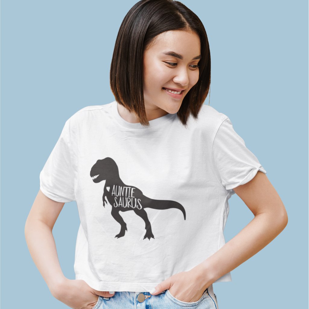 Aunt Dinosaur Cropped T-Shirt