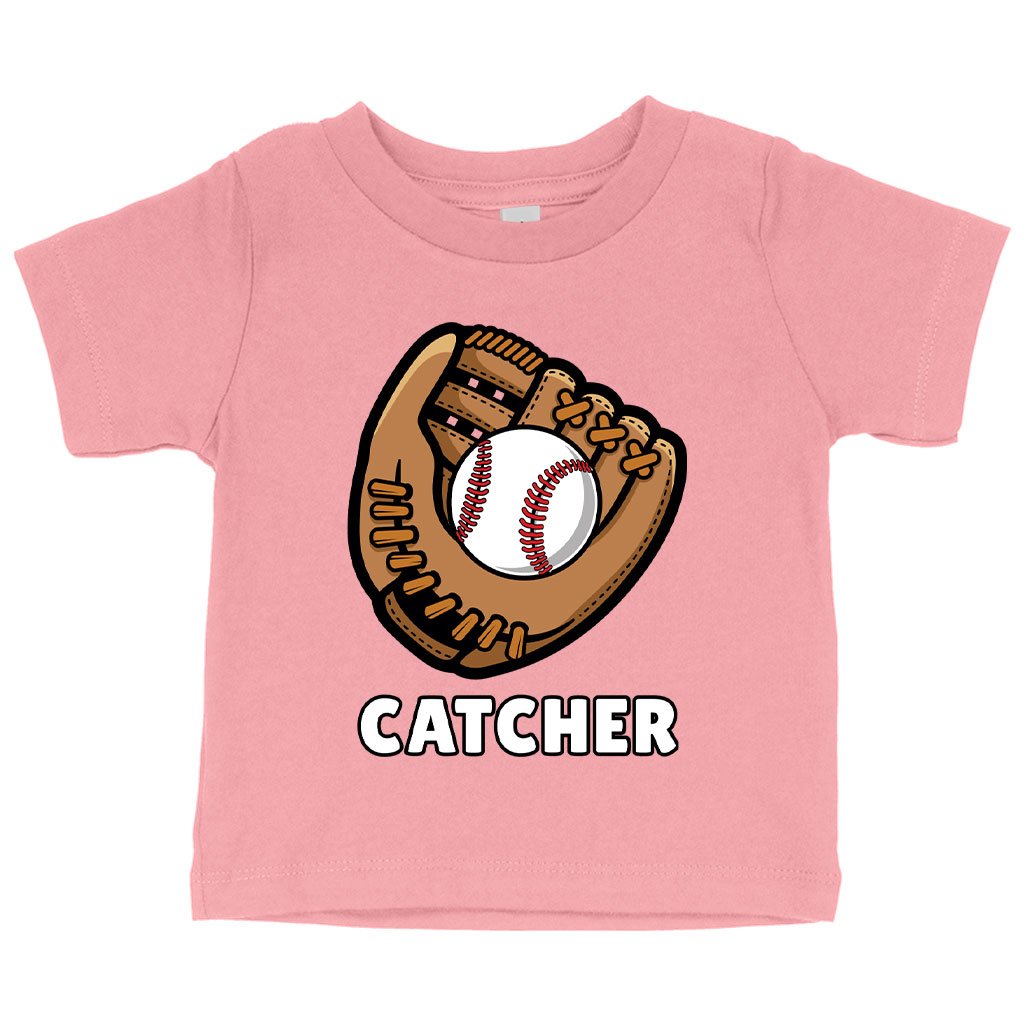 Baby Catcher Cotton T-Shirt - Baseball T-Shirts